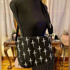 Black and White Crossbody Satchel 💀🗡️